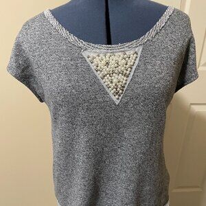 Suzy Shier | Gray Short Sleeve Shirt